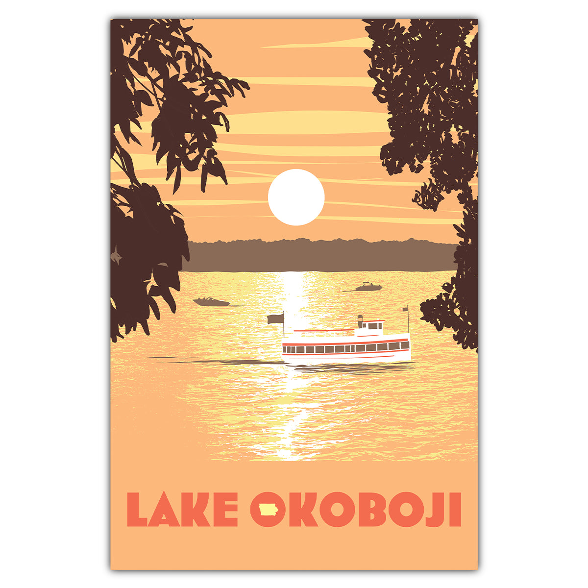 Lake Okoboji Sunset Postcard - Bozz Prints