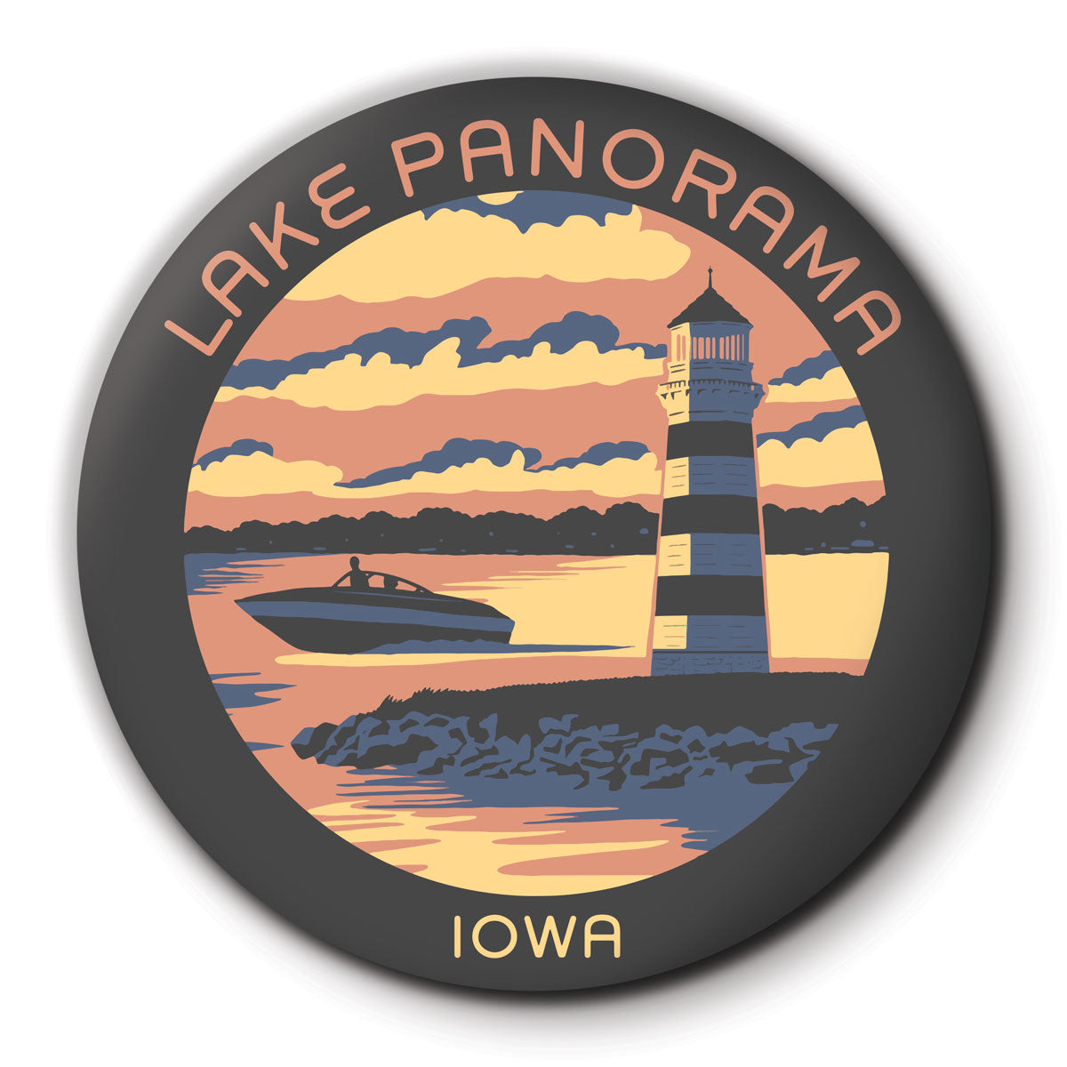 Lake Panorama Round Coaster - Bozz Prints