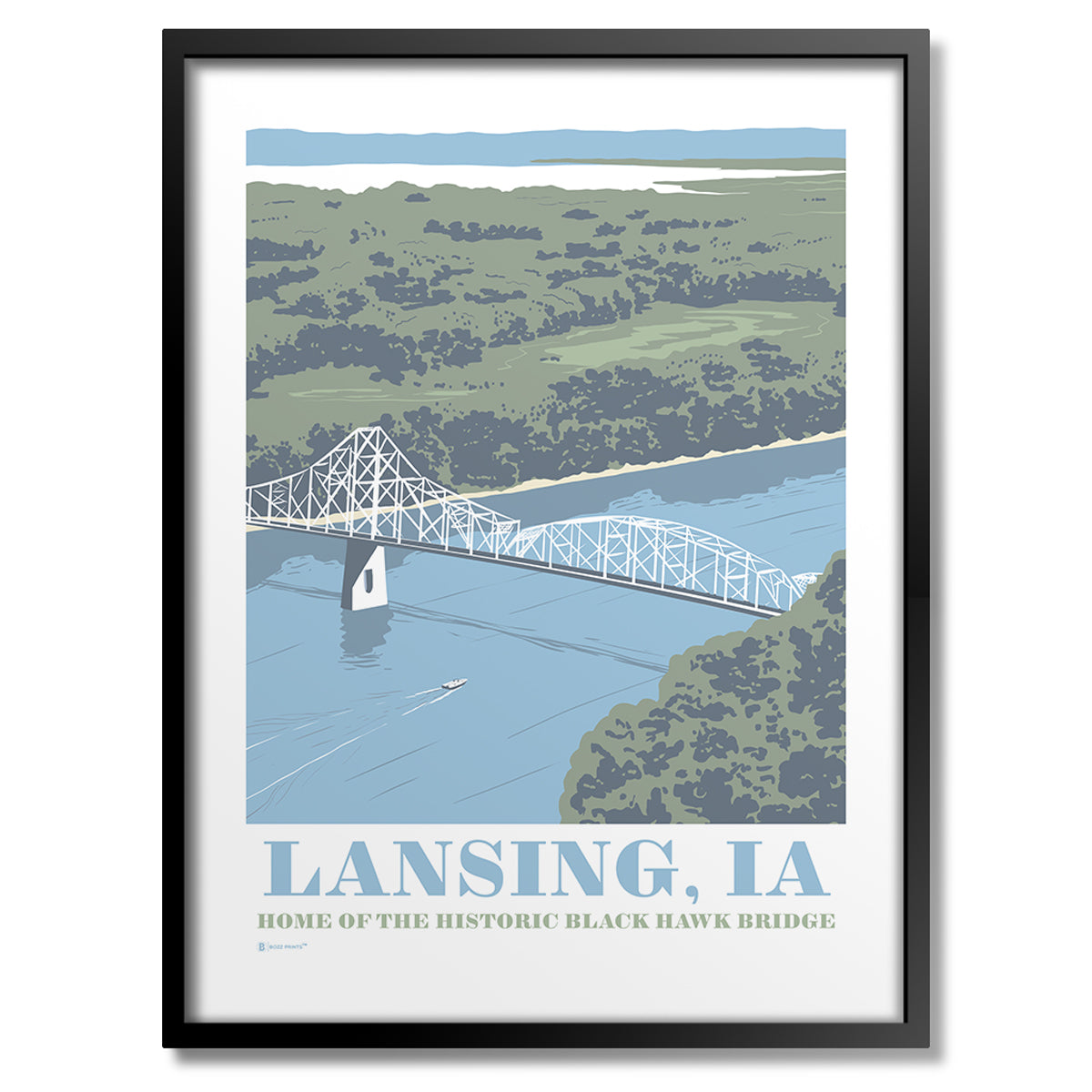 Lansing Black Hawk Bridge Print - Bozz Prints