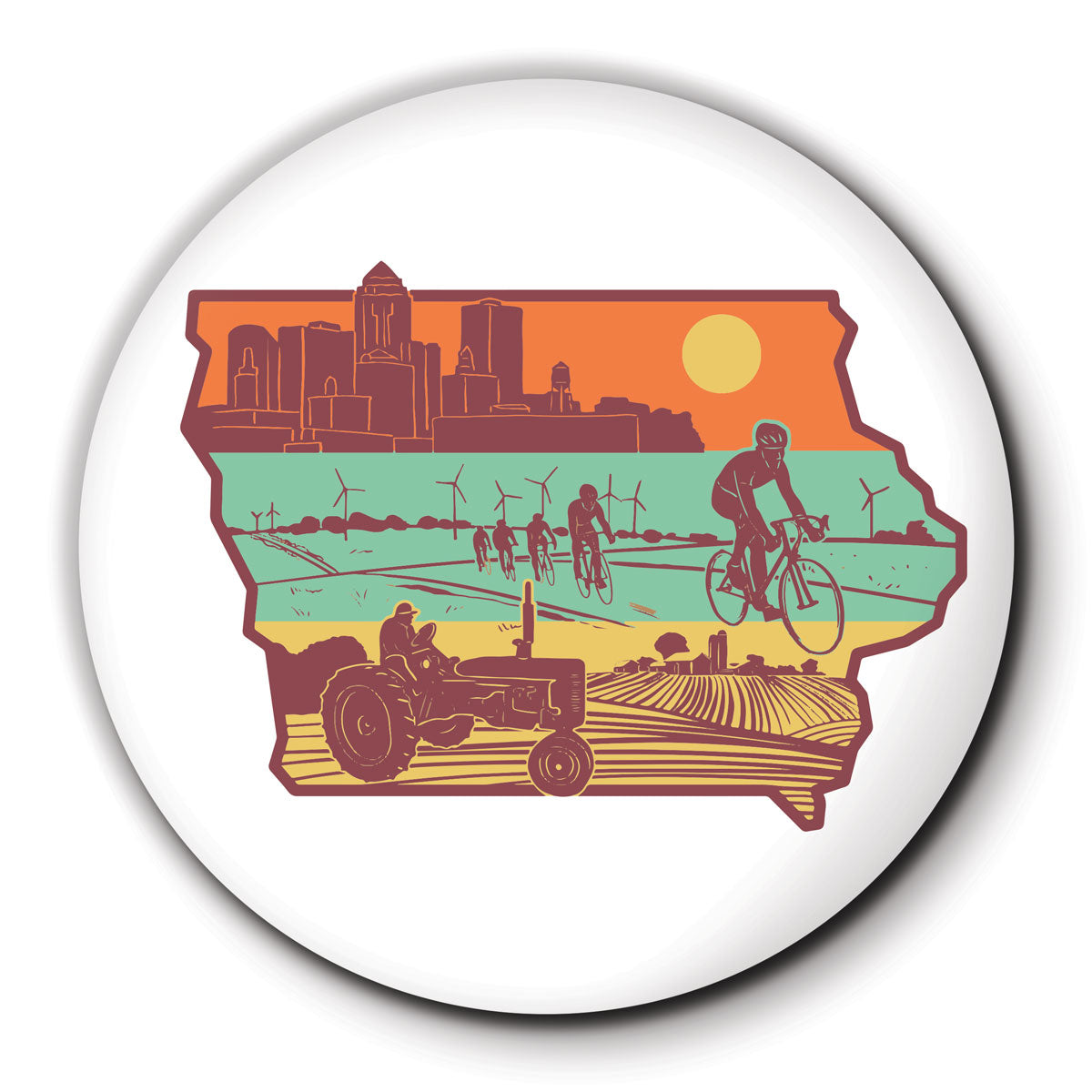 Layers of Iowa Round Coaster - Bozz Prints