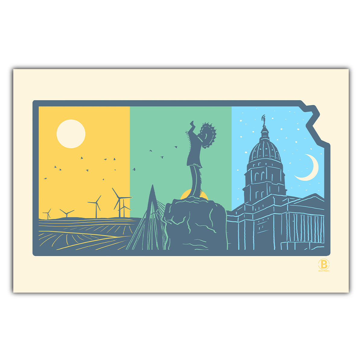 Layers of Kansas Postcard - Bozz Prints