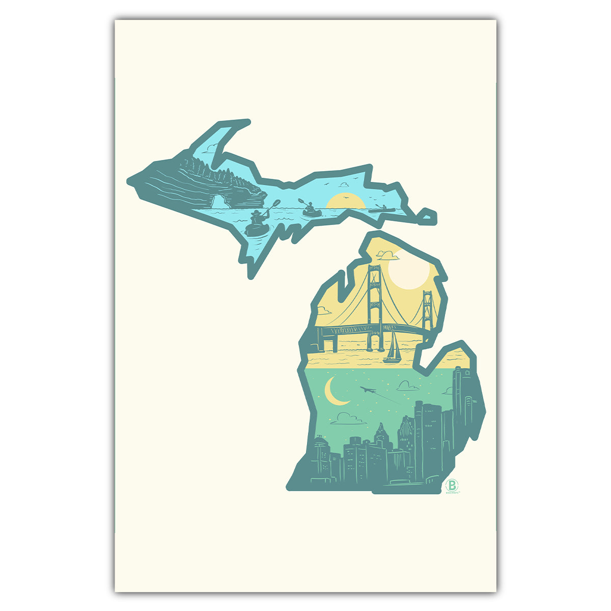 Layers of Michigan Postcard - Bozz Prints