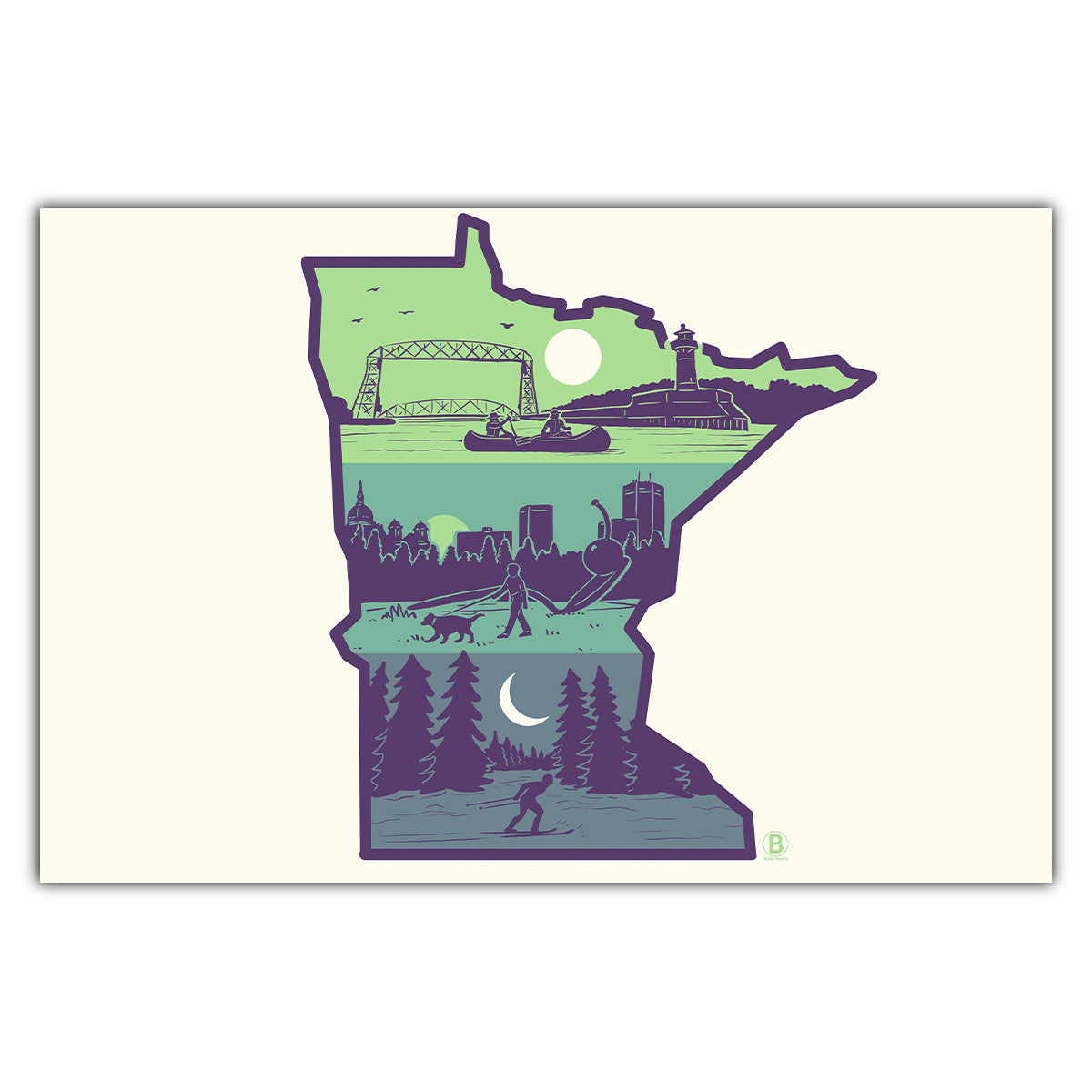 Layers of Minnesota Postcard - Bozz Prints