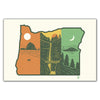 Layers of Oregon Postcard