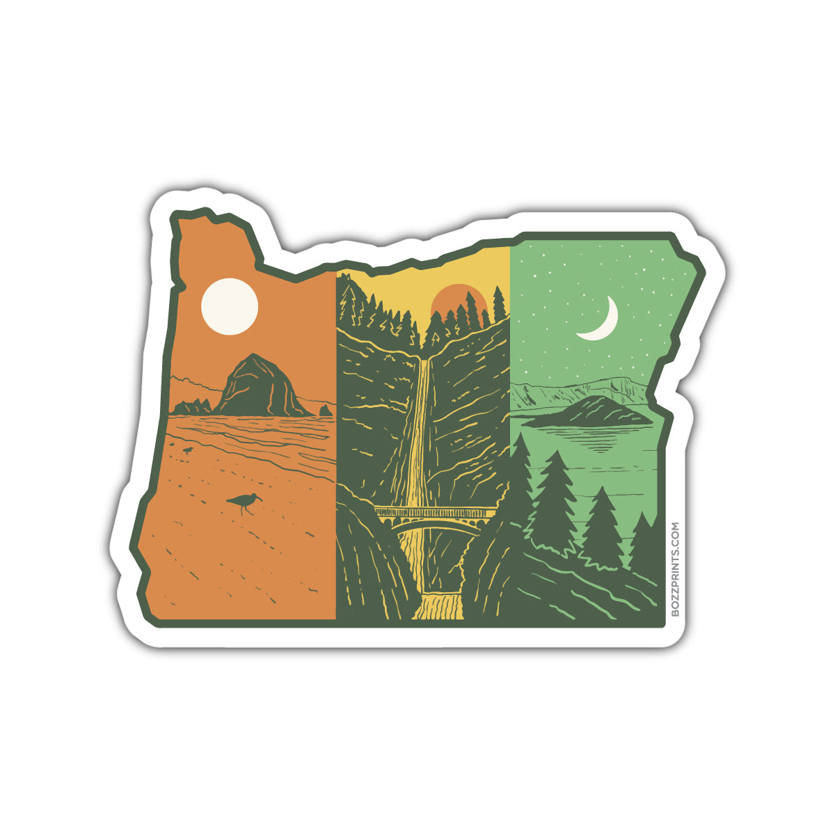 Layers of Oregon Sticker - Bozz Prints