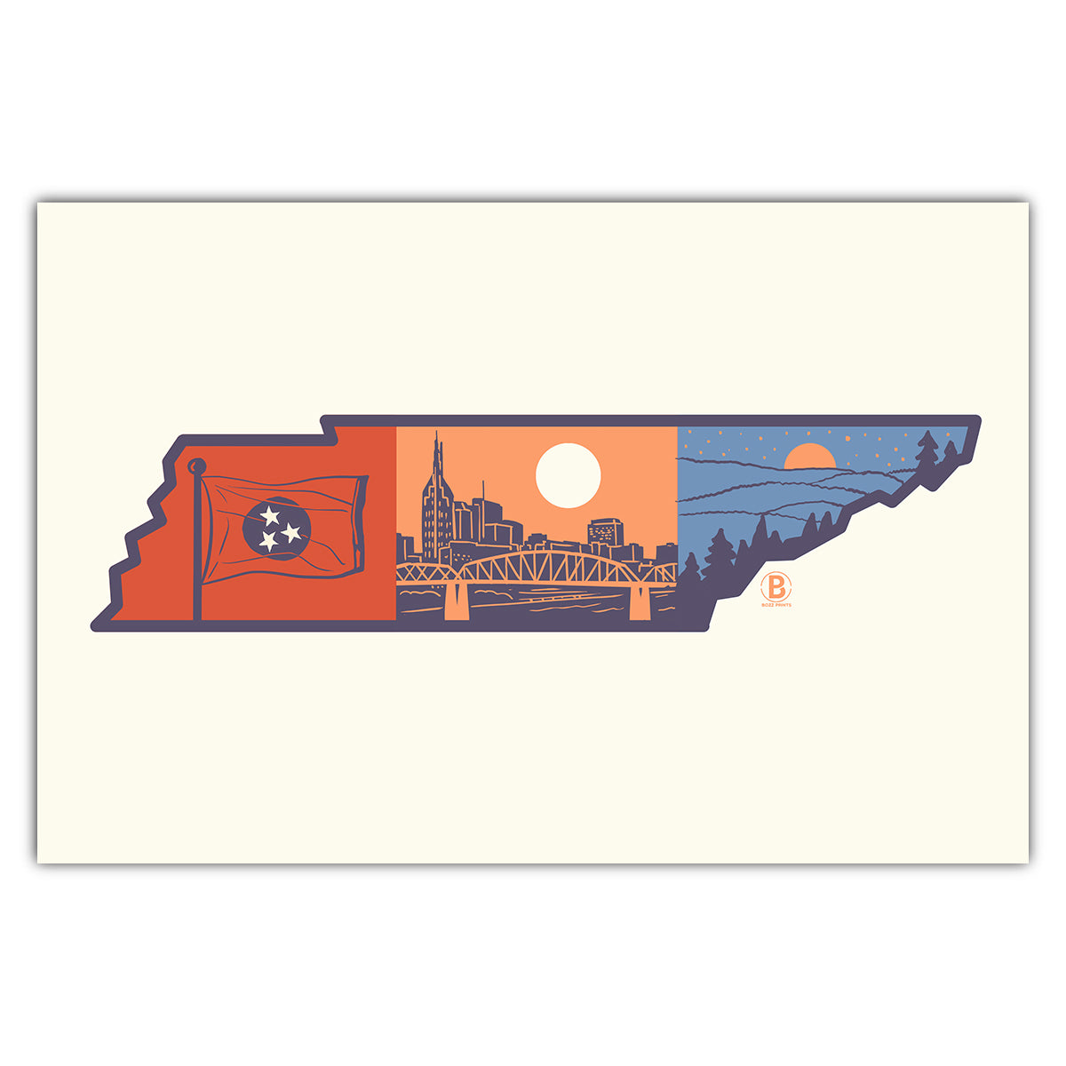 Layers of Tennessee Postcard - Bozz Prints