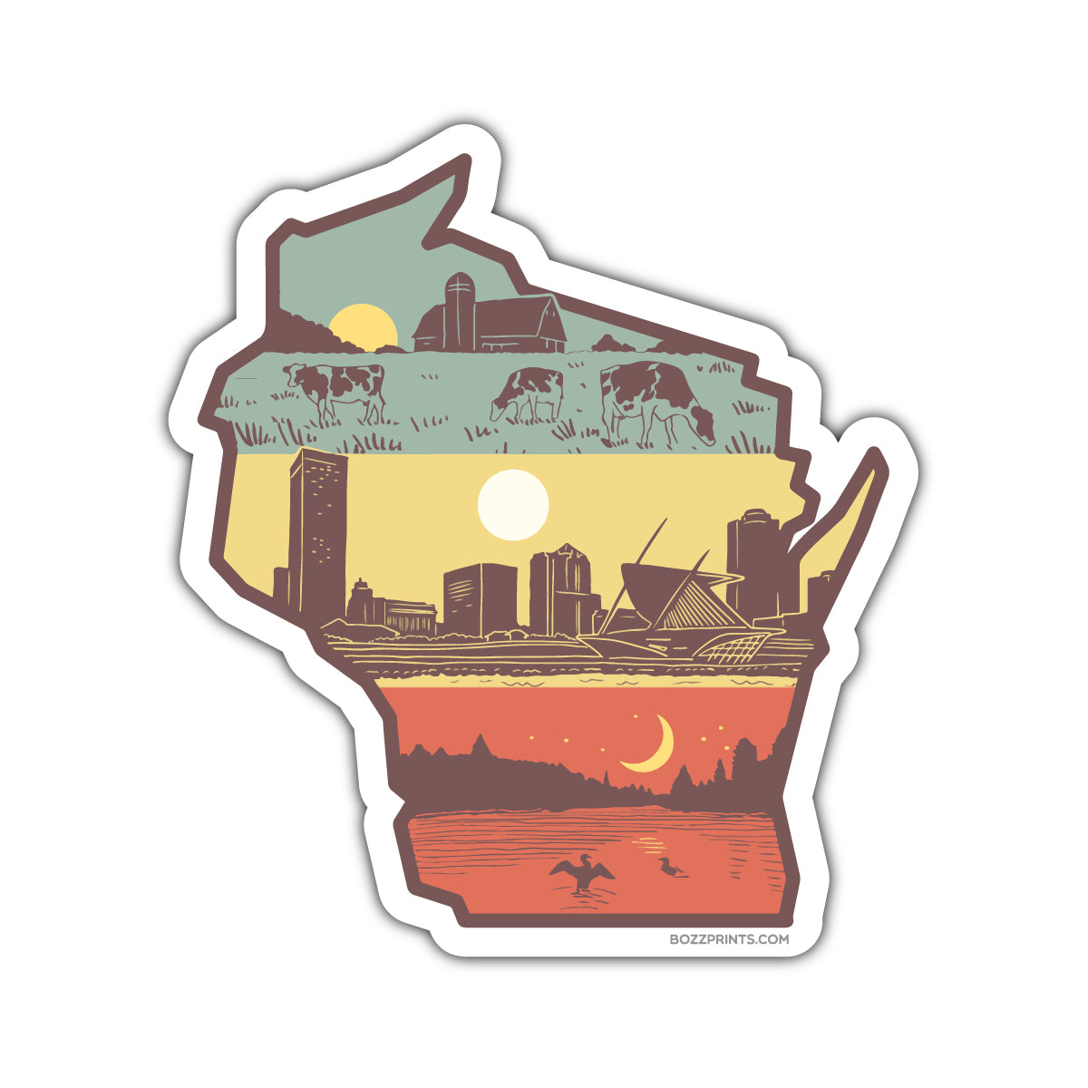 Wisconsin Dells Sticker Mapa De La Ciudad De Wisconsin Dells