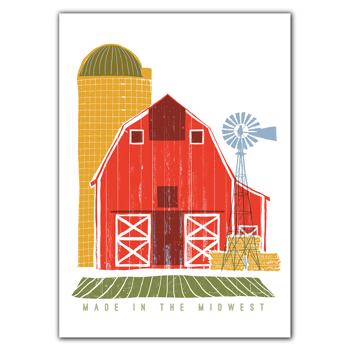 Made in the Midwest Greeting Card - Bozz Prints