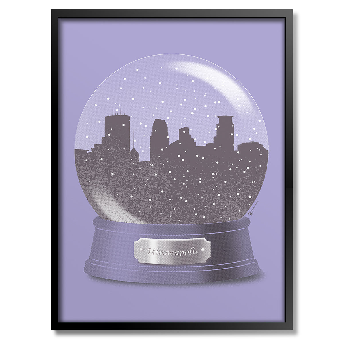 Minneapolis Snow Globe Print - Bozz Prints