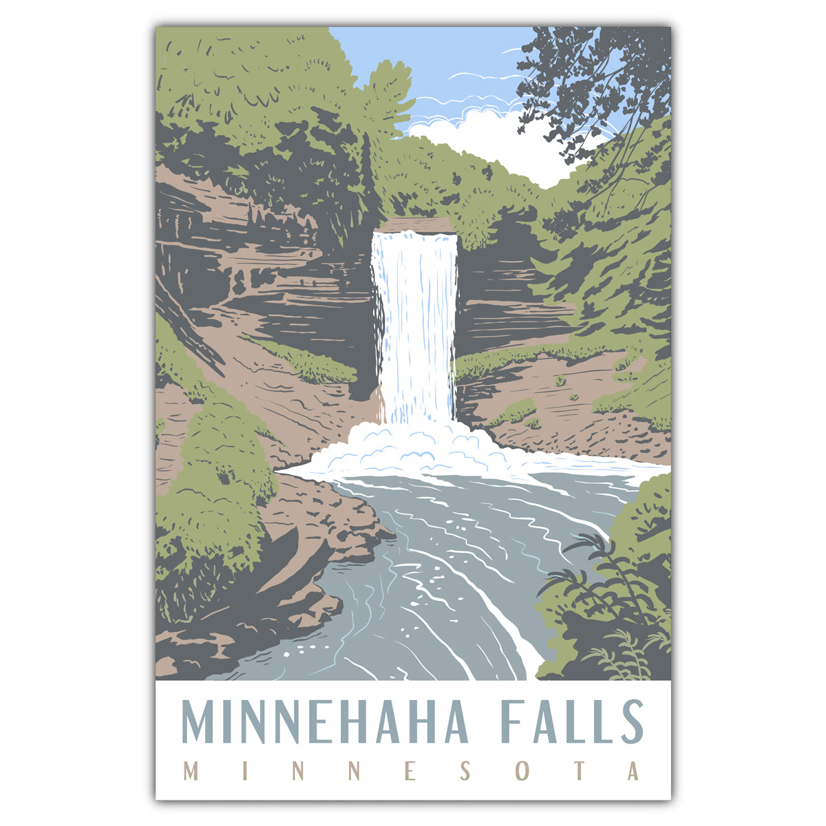 Minnehaha Falls Postcard - Bozz Prints