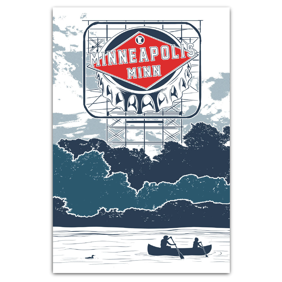 Minneapolis Grain Sign Postcard - Bozz Prints