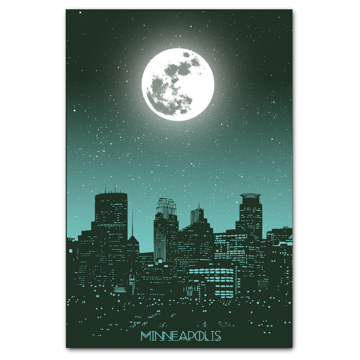 Minneapolis Moon Postcard - Bozz Prints
