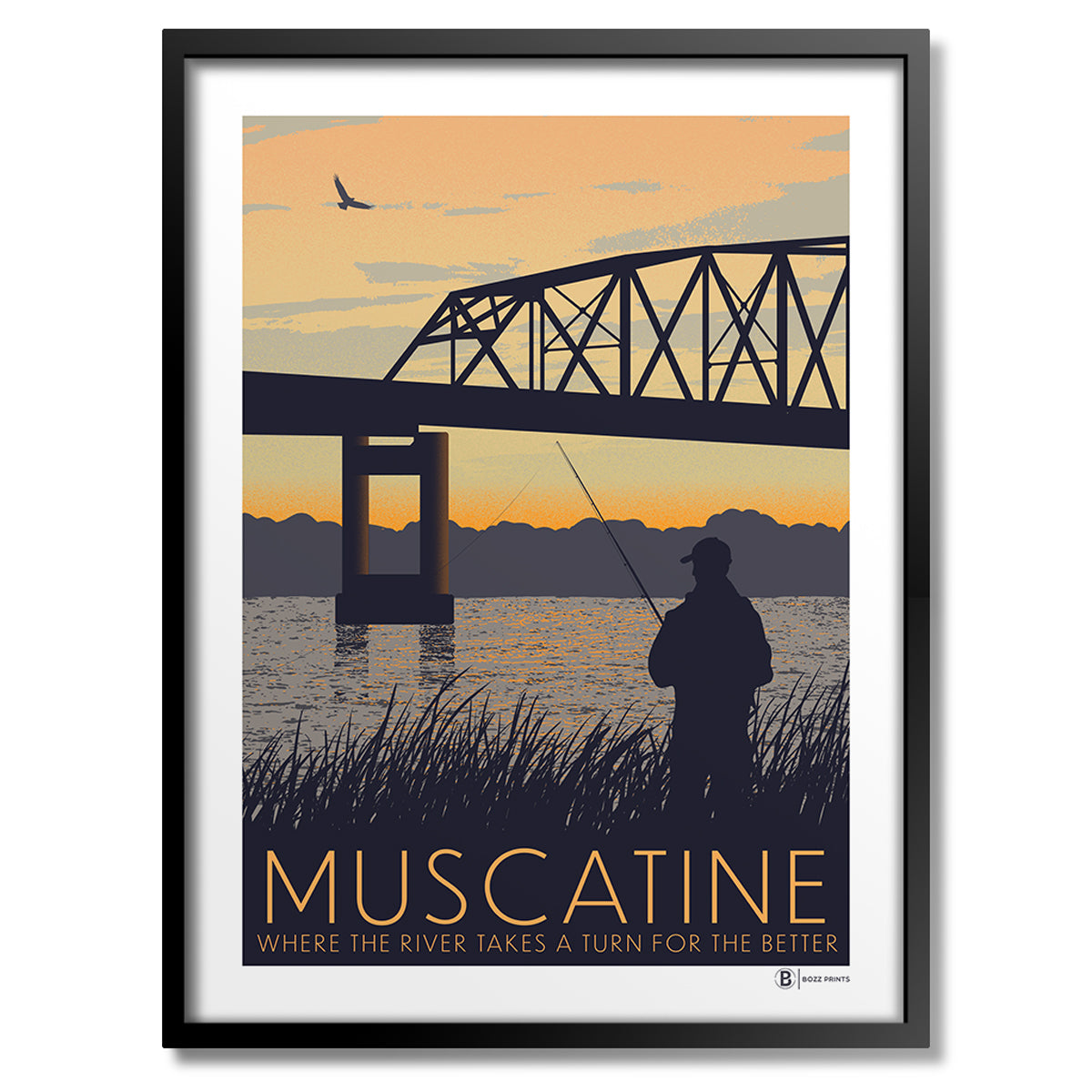 Muscatine River Print - Bozz Prints