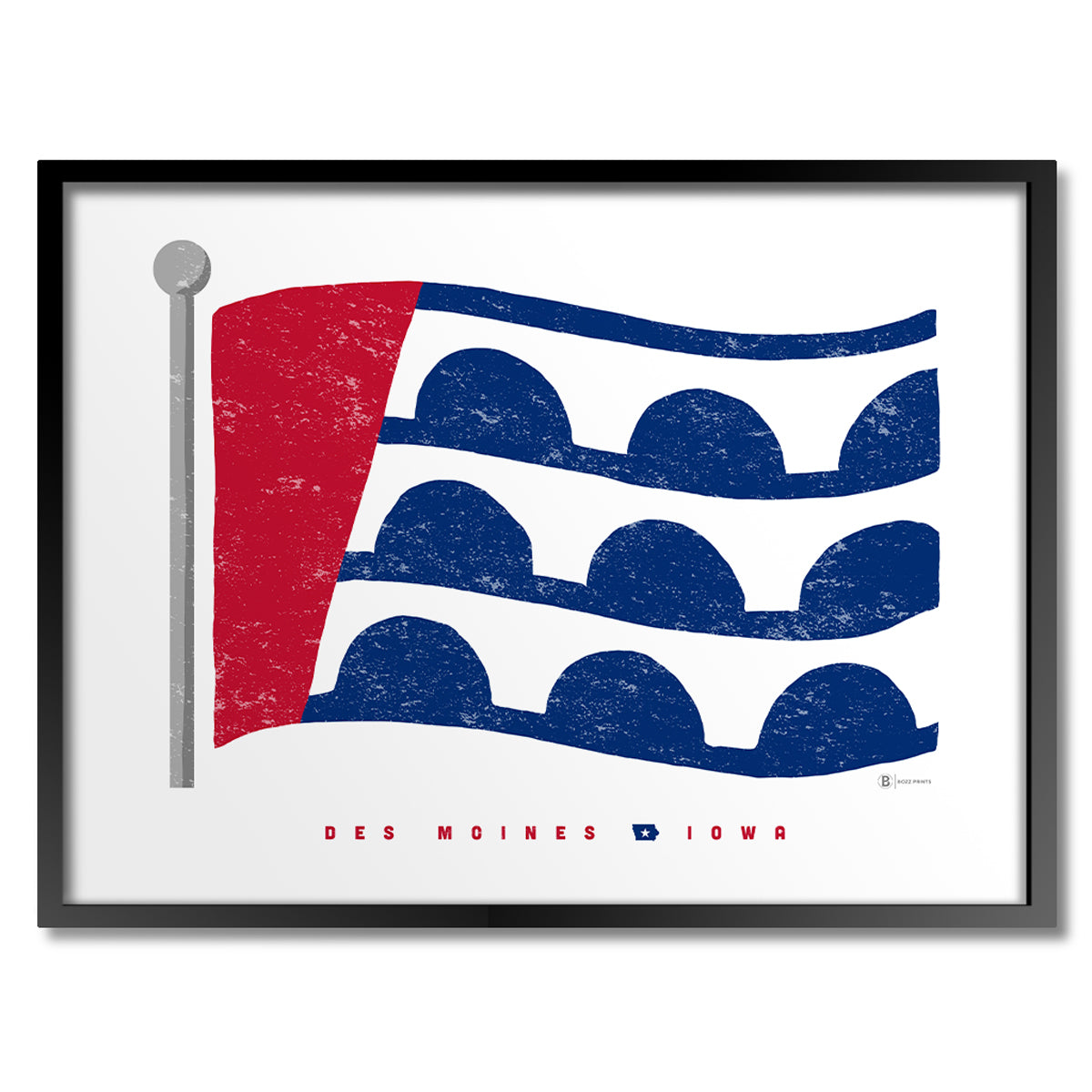 Des Moines Flag Print - Bozz Prints