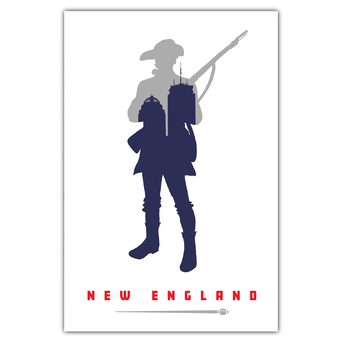 New England Football Postcard - Bozz Prints