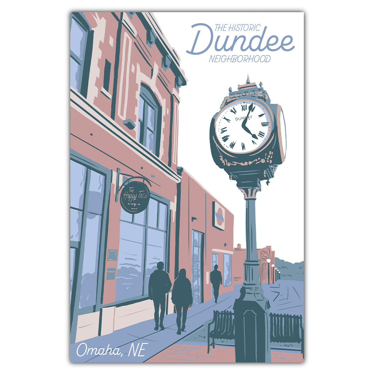 Omaha Dundee Neighorhood Postcard - Bozz Prints