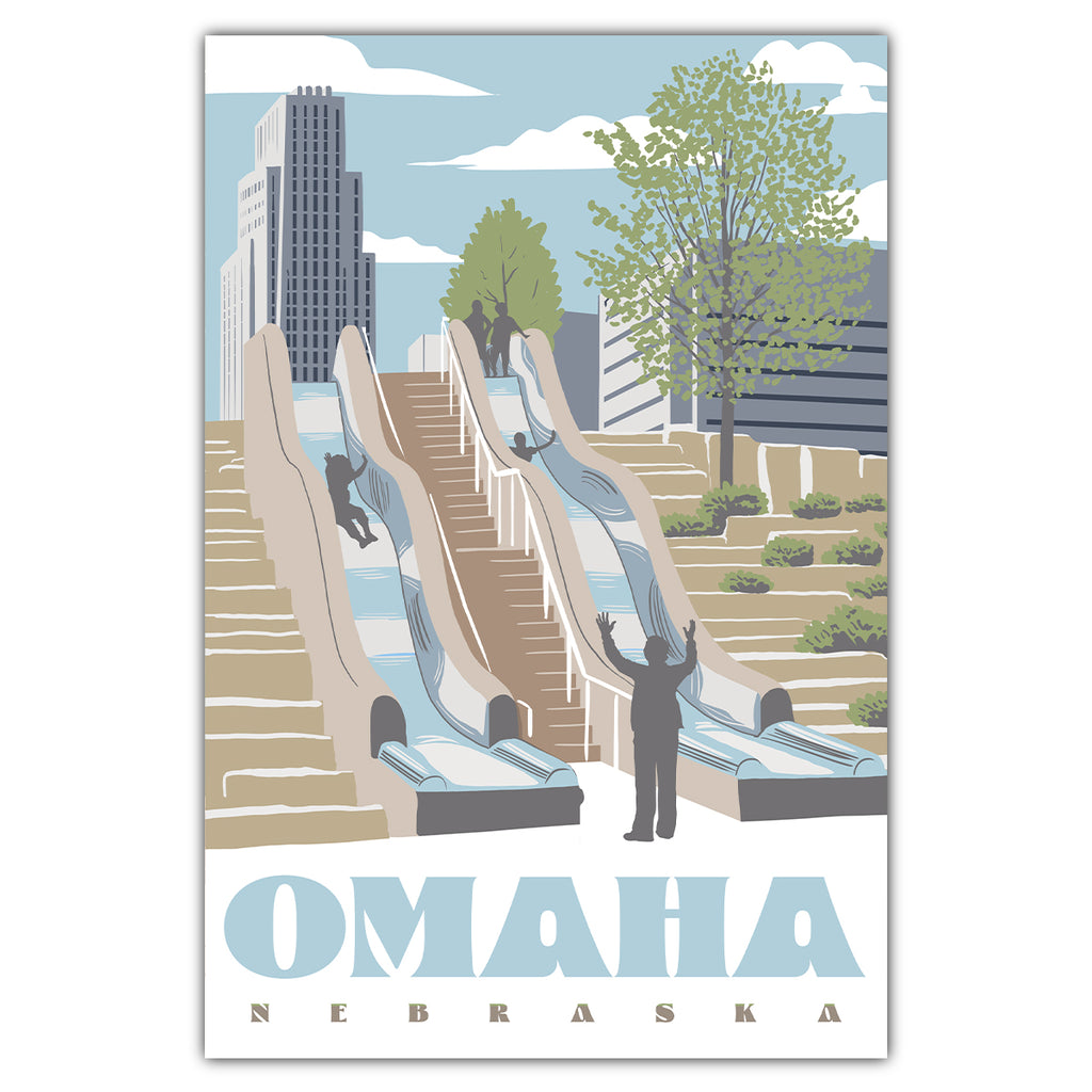 Omaha Slides Nebraska Postcard - Bozz Prints
