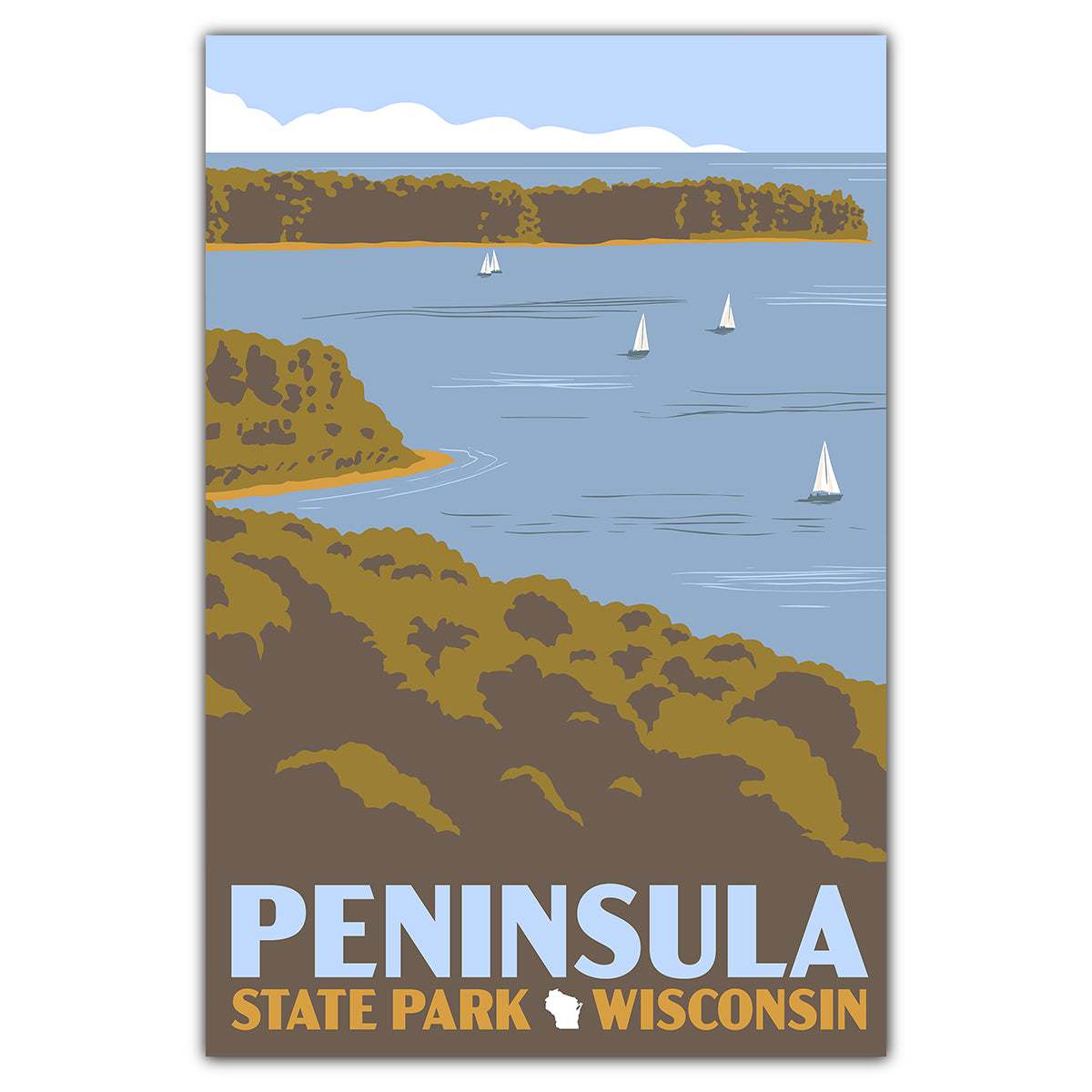 Peninsula State Park Wisconsin Postcard