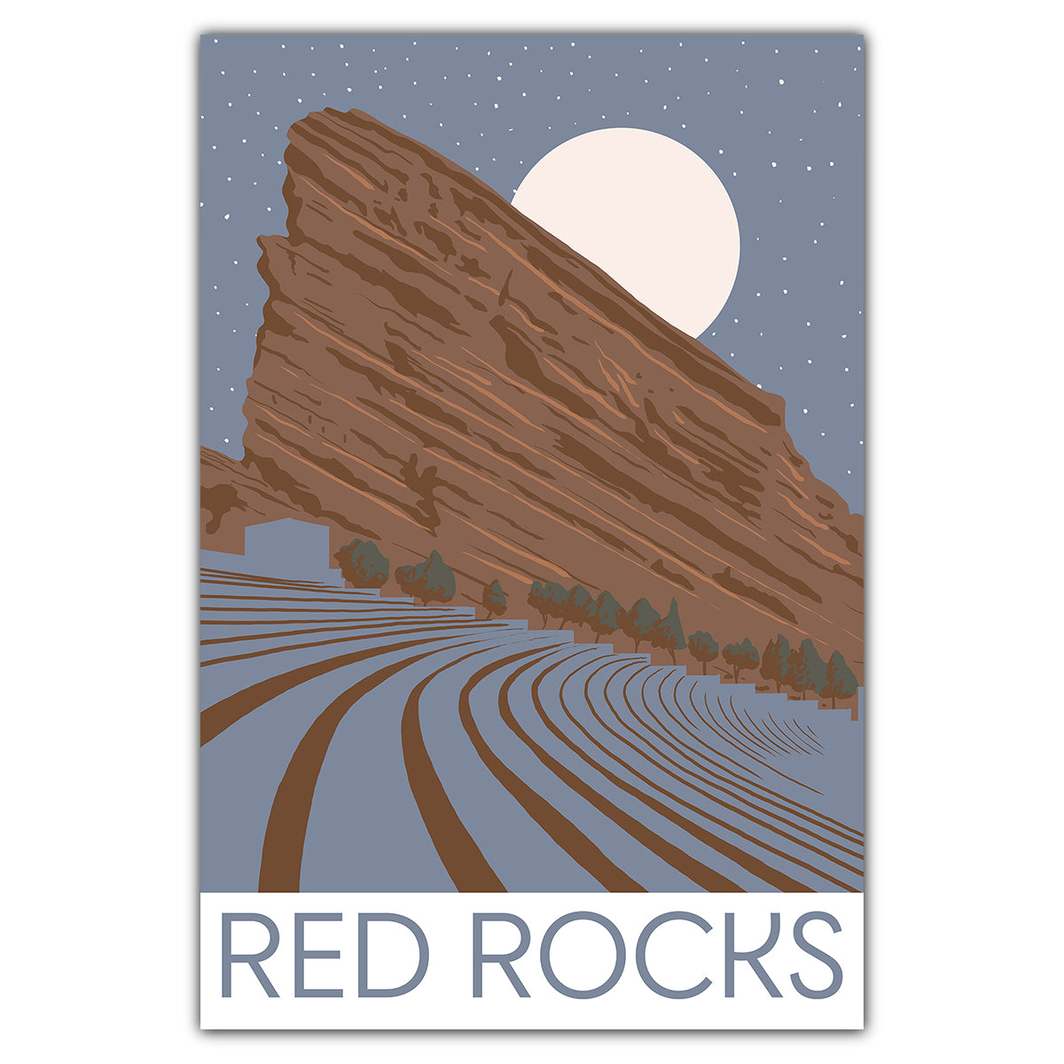 Red Rocks Amphitheater Night Postcard