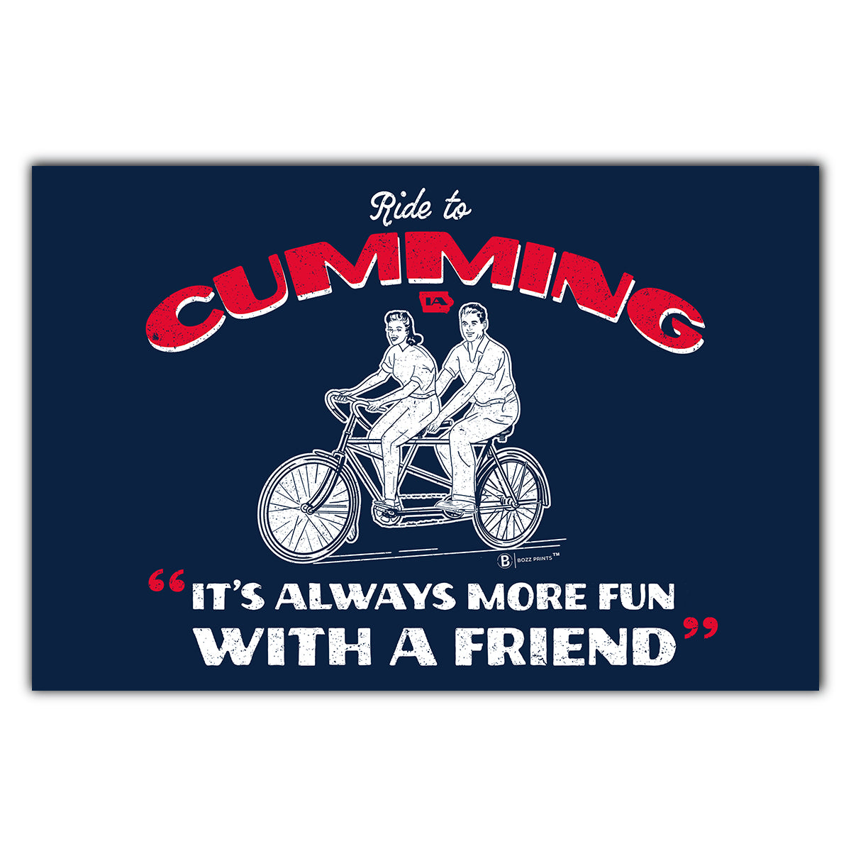 Ride To Cumming Postcard - Bozz Prints