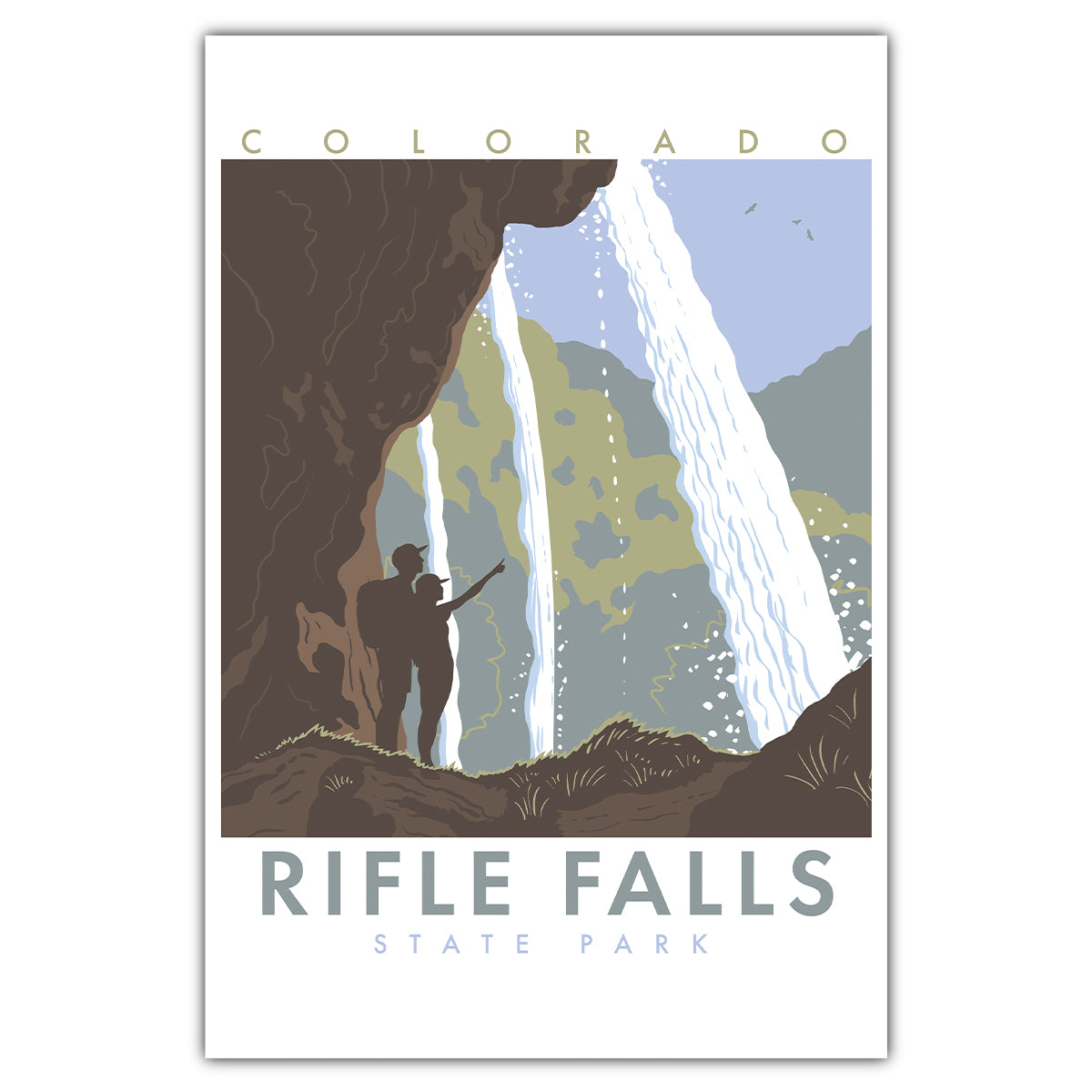 Rifle Falls - Colorado State Park Postcard - Bozz Prints