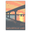 Saylorville Lake Bridge Sunset Postcard - Bozz Prints