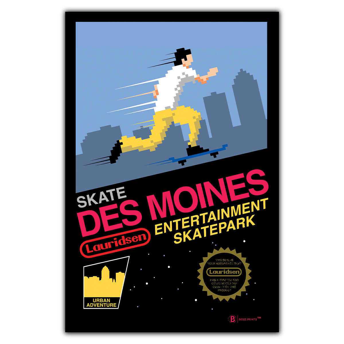 Skate Des Moines Postcard - Bozz Prints