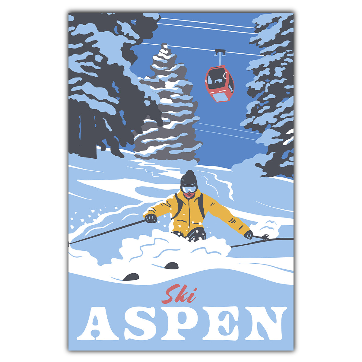 Ski Aspen Postcard - Bozz Prints