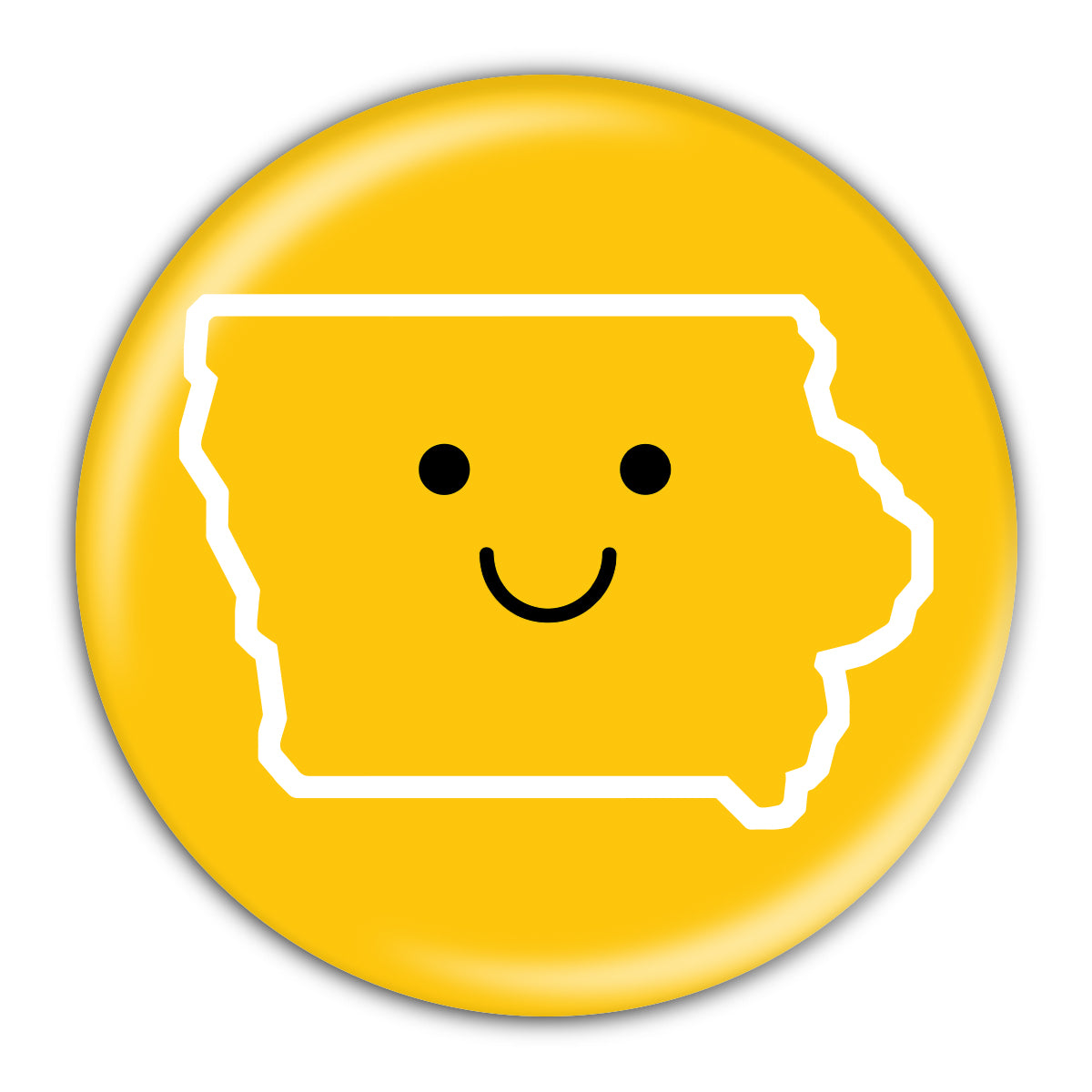 Smiley Face Iowa Round Coaster - Bozz Prints