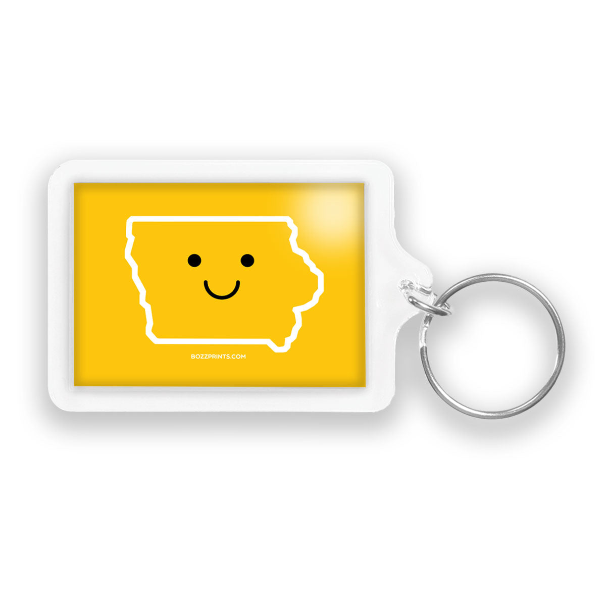 Smiley Face Iowa Keychain - Bozz Prints