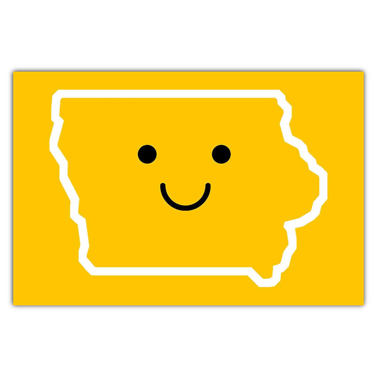 Smiley Face Iowa Postcard - Bozz Prints
