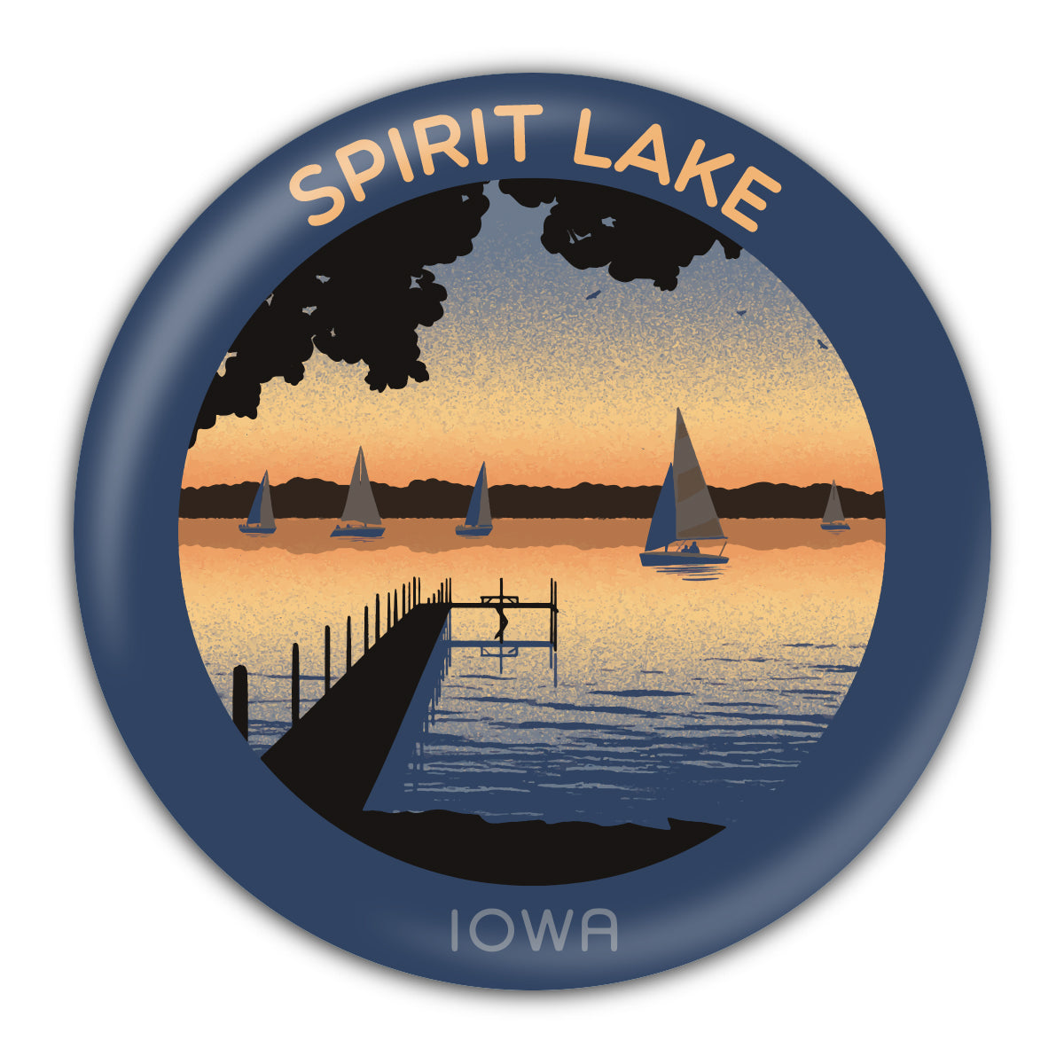 Spirit Lake Round Coaster - Bozz Prints