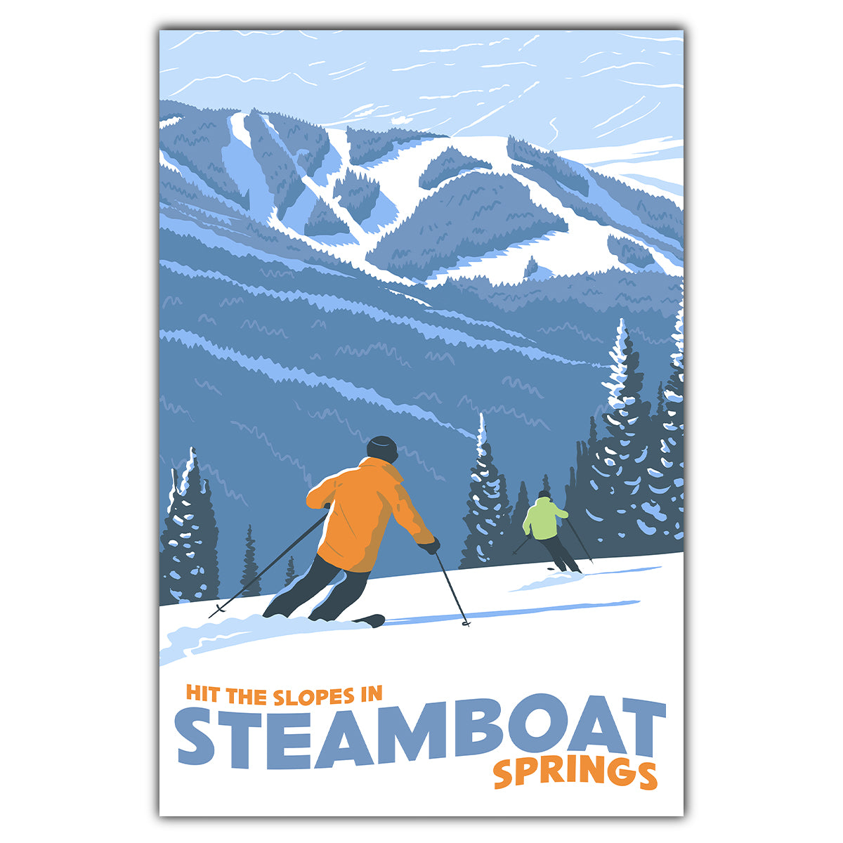 Steamboat Springs Hit The Slopes Postcard - Bozz Prints