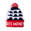 Des Moines Flag Navy Stocking Cap - Bozz Prints