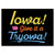 Iowa! Give it a Tryowa! Black Greeting Card - Bozz Prints