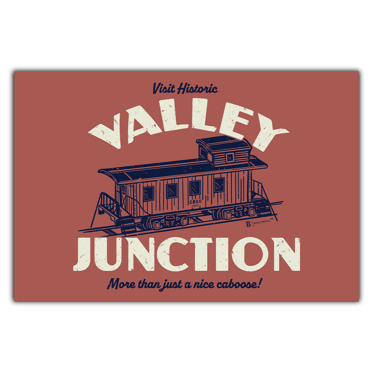 Valley Junction Caboose Postcard - Bozz Prints