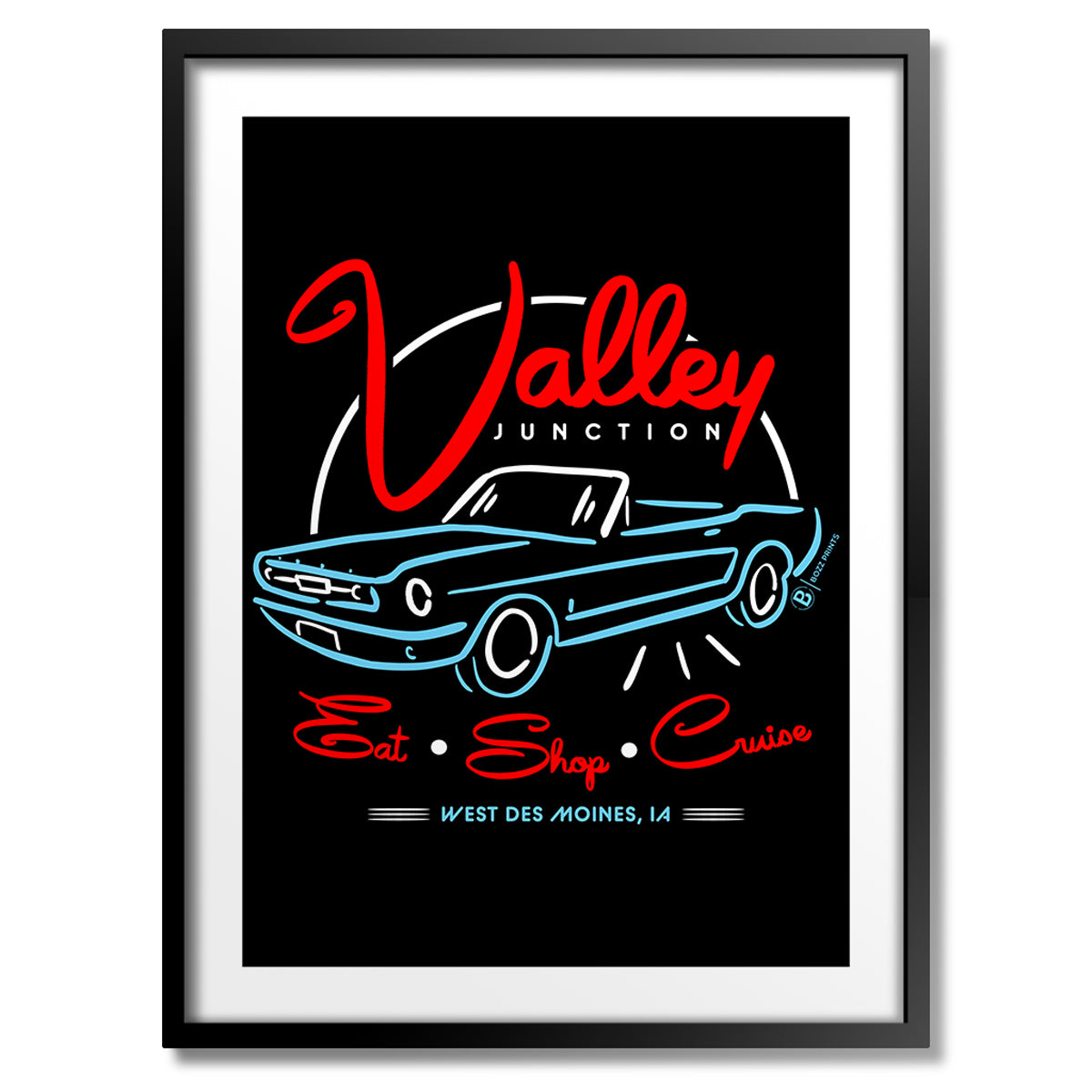 Valley Junction Eat, Cruise, Shop Print - Bozz Prints