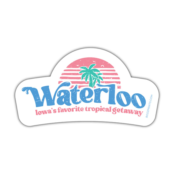Waterloo Tropical Getaway Sticker - Bozz Prints