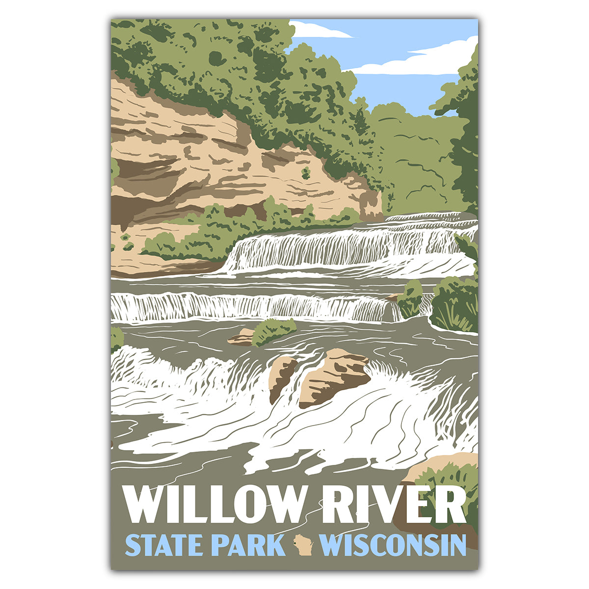 Willow River State Park Wisconsin Postcard