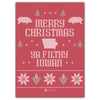 Merry Christmas Ya Filthy Iowan Red Greeting Card - Bozz Prints