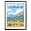 Yellowstone National Park Bison Valley Print - Bozz Prints